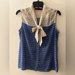 NWOT The Limited Bow Tie Knot Neck Sleeveless Blouse